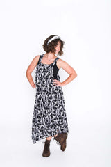 Black and White Toucan Sammy Overall Dress