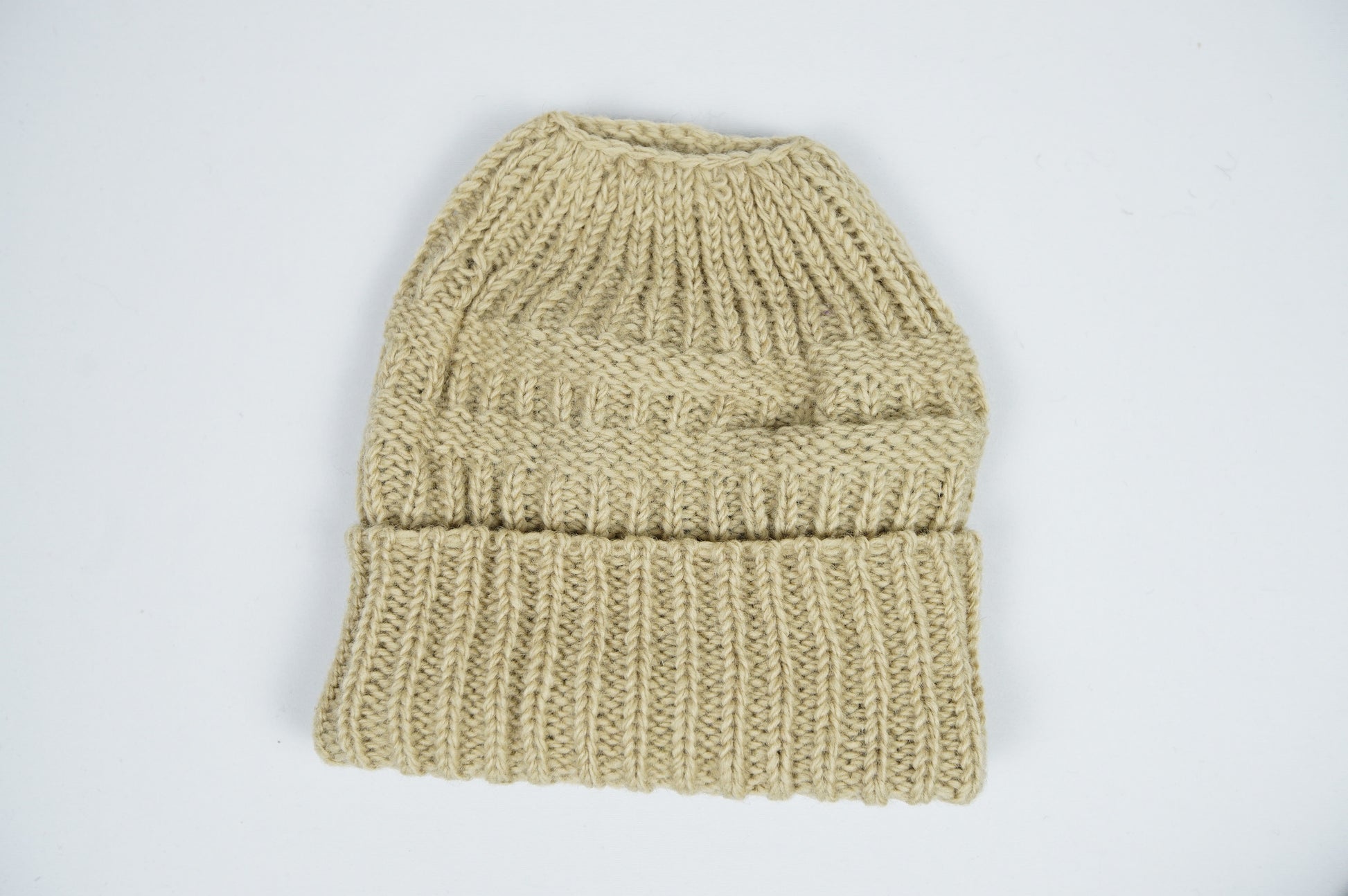 Wool Ponytail Beanie