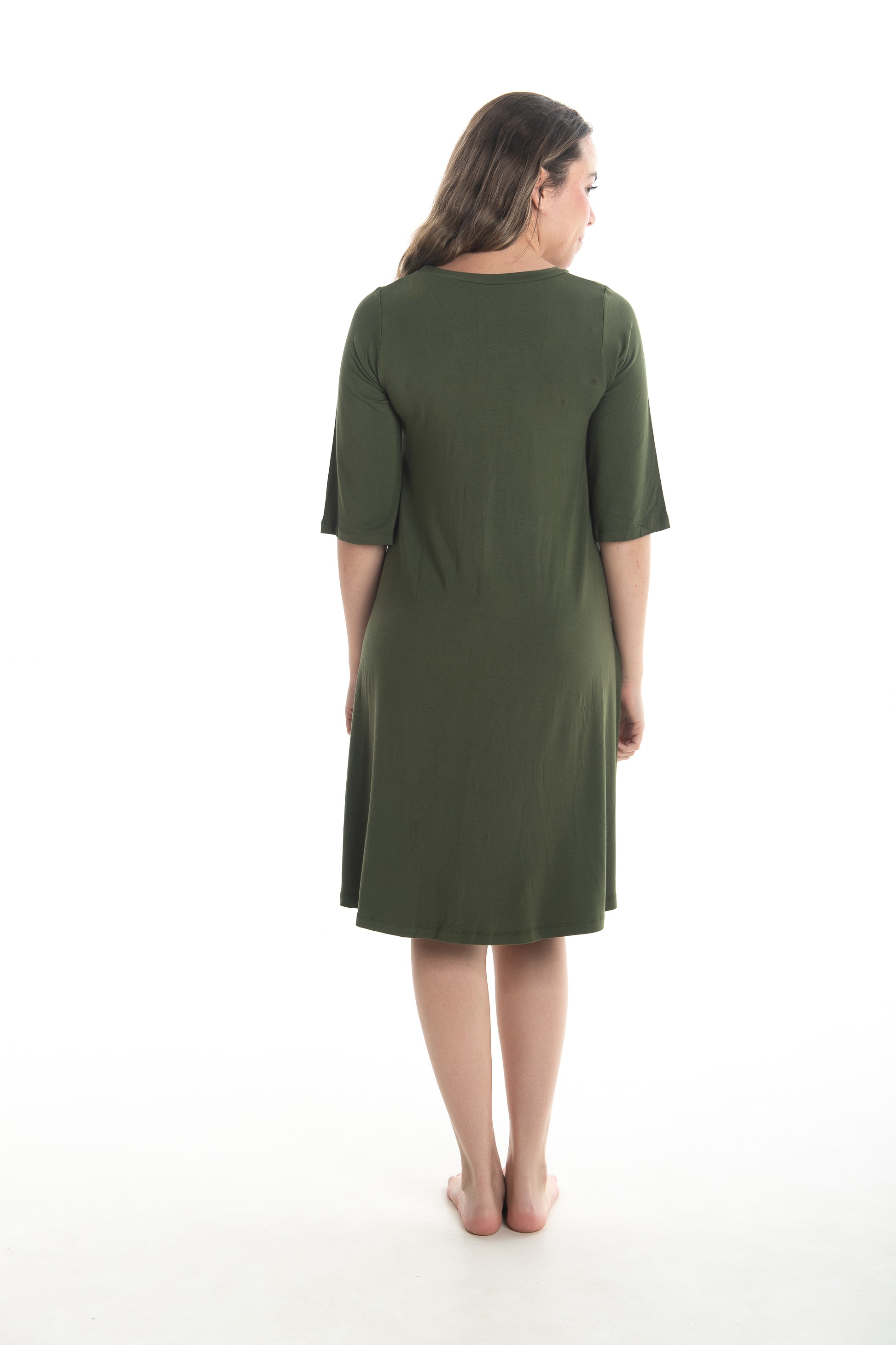 Essentials Range Stretchy Charlie dress with 3/4 sleeve