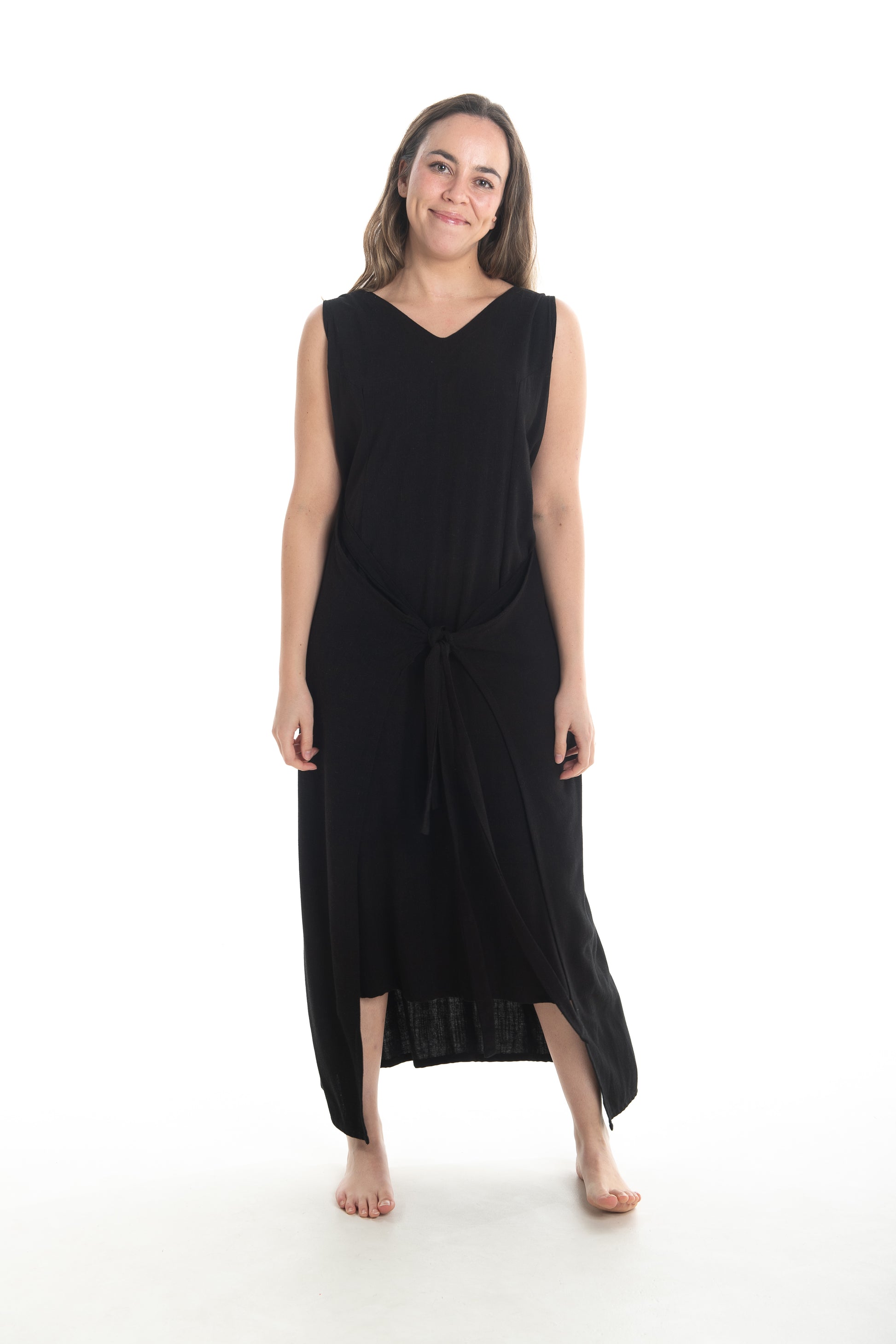 Linen Fisher Dress (V-Neck)