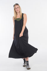 Black Moggie Overall Dress