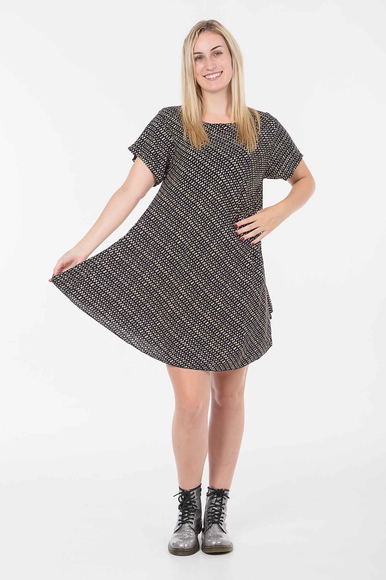 Black and Chocolate Check Charlie Dress