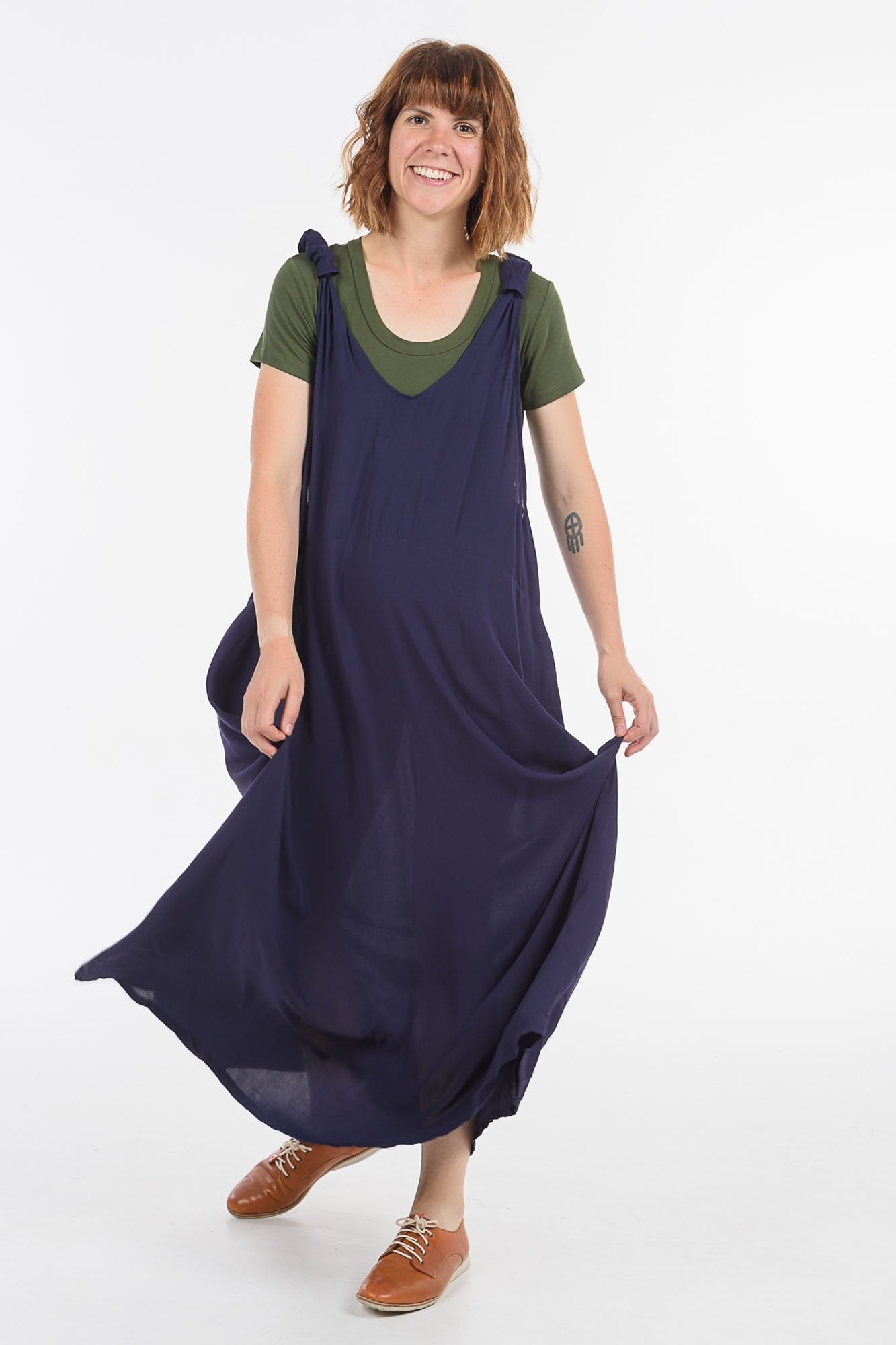 Midnight Moggie Overall Dress