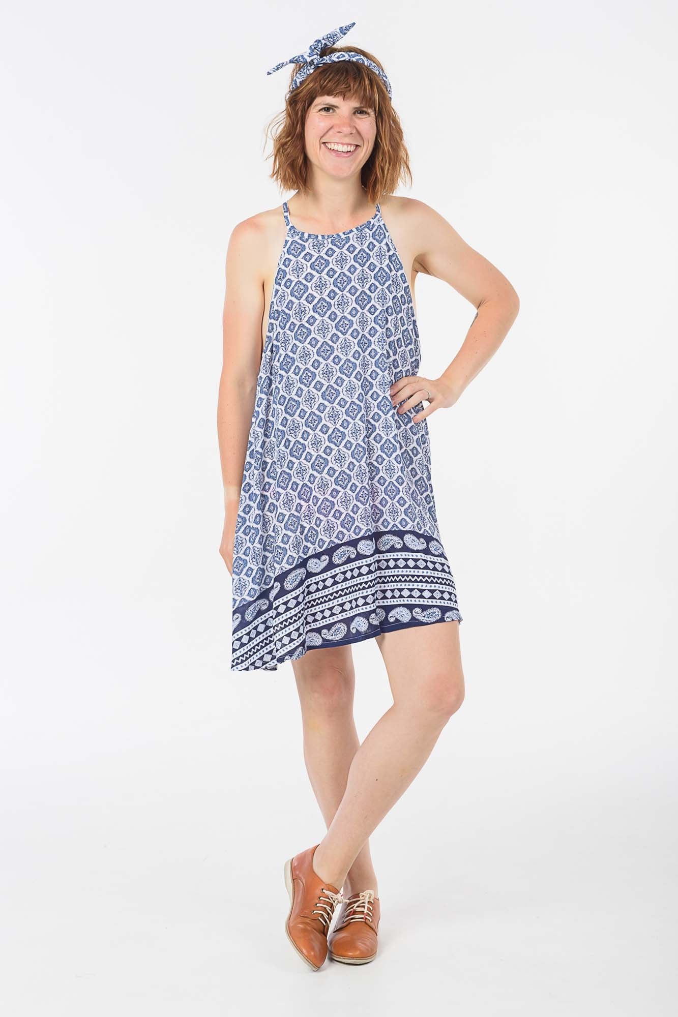 Navy Paisley Zara Dress