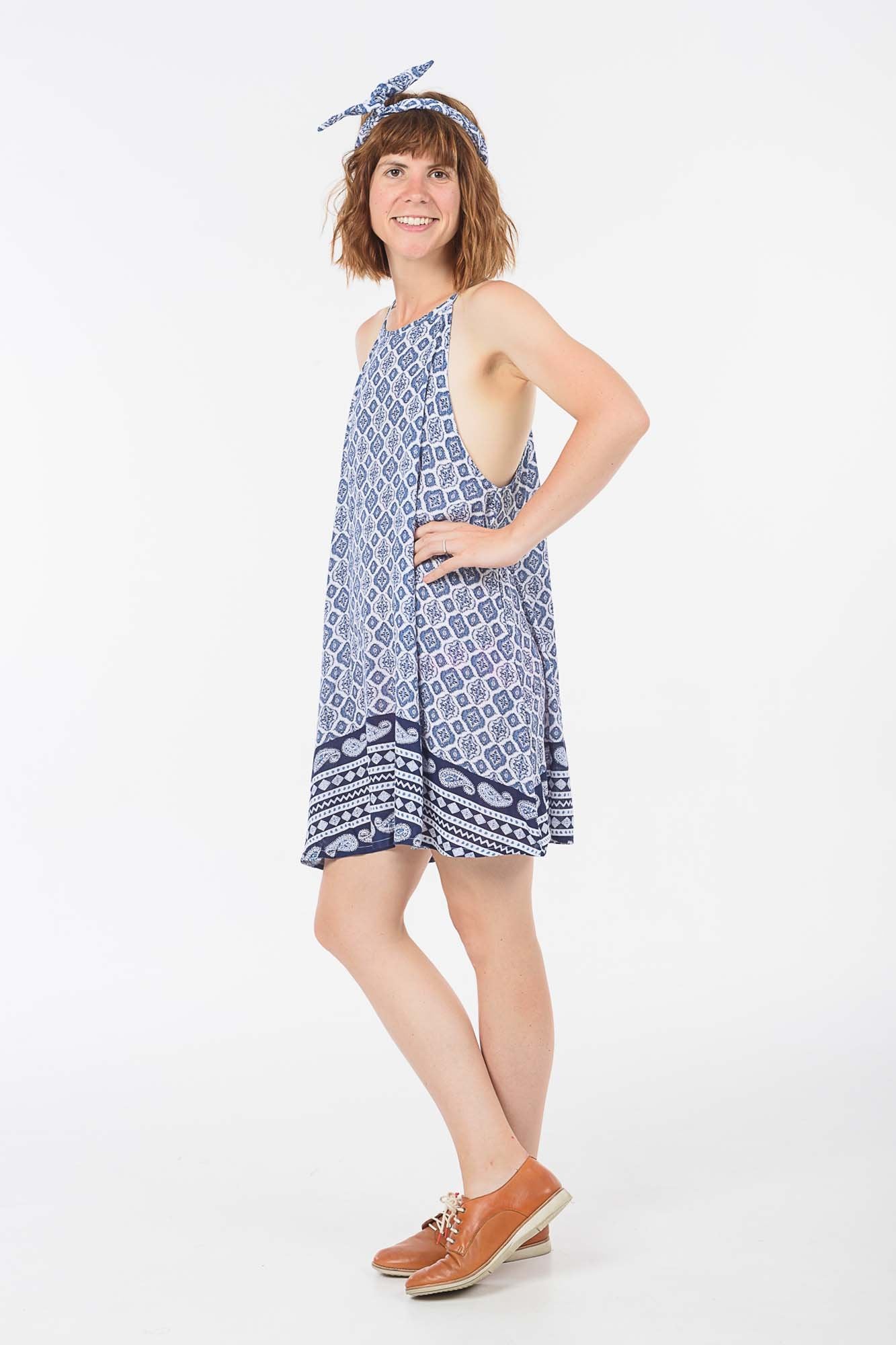 Navy Paisley Zara Dress