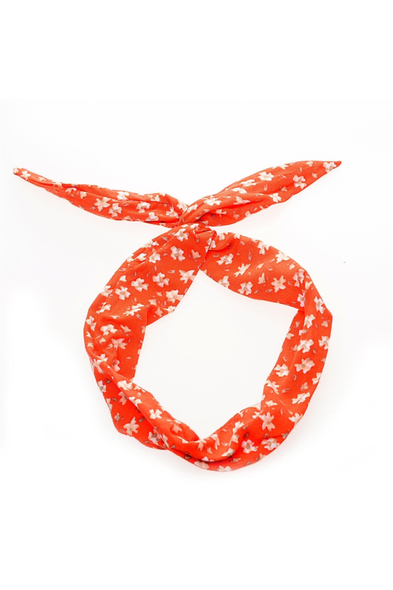 Orange Floral Wire Headband