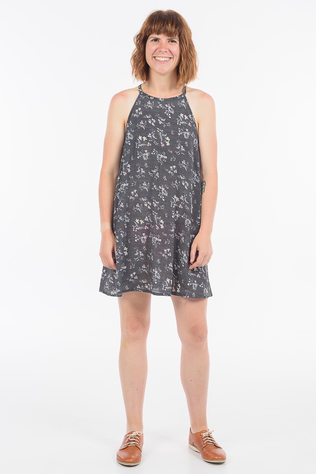 Silver Silk Floral Zara Dress