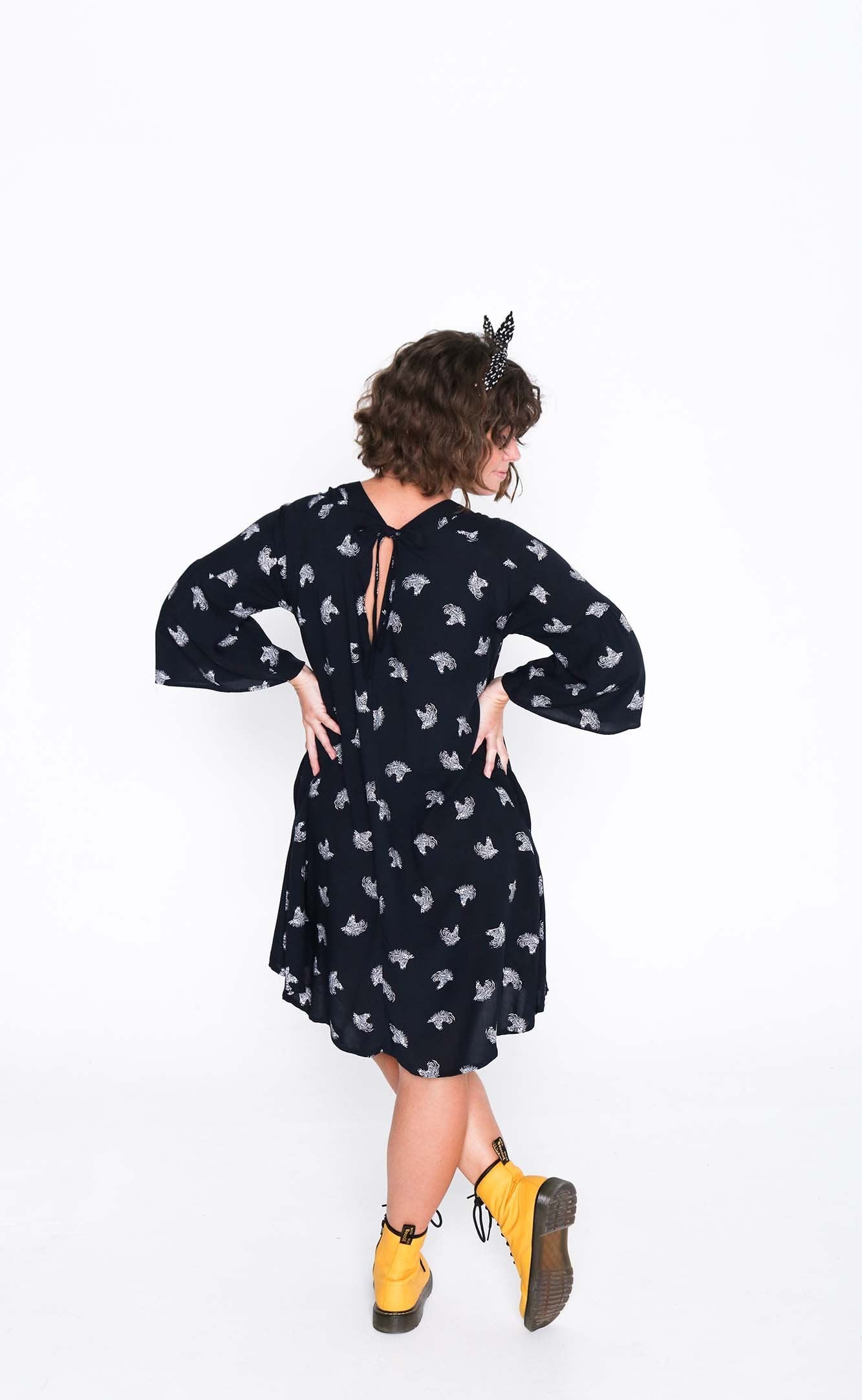 Navy Zebra Susie Dress - Back