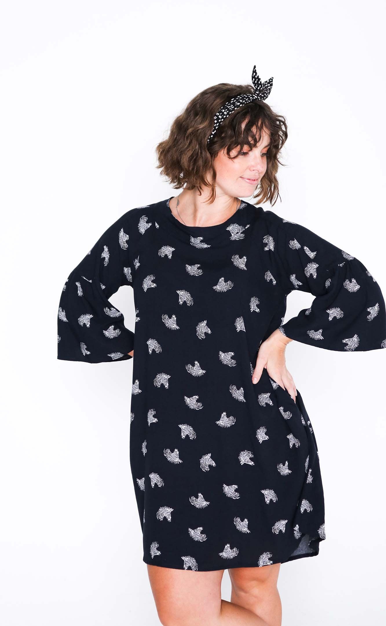 Navy Zebra Susie Dress - Front