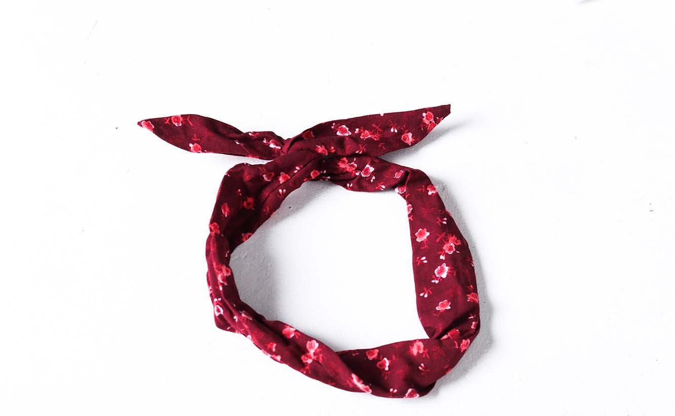 Maroon Floral Wire Headband