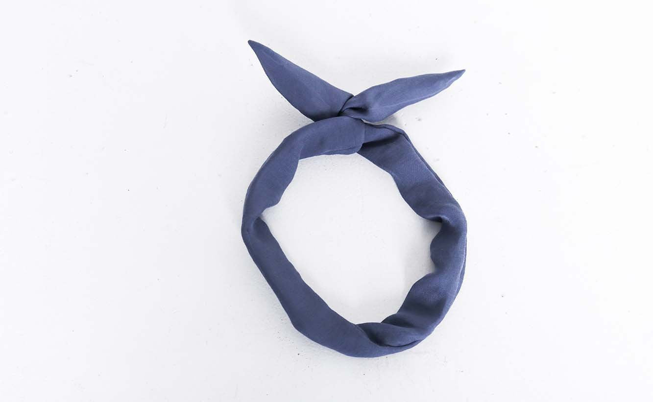 Navy Crinkle Wire Headband
