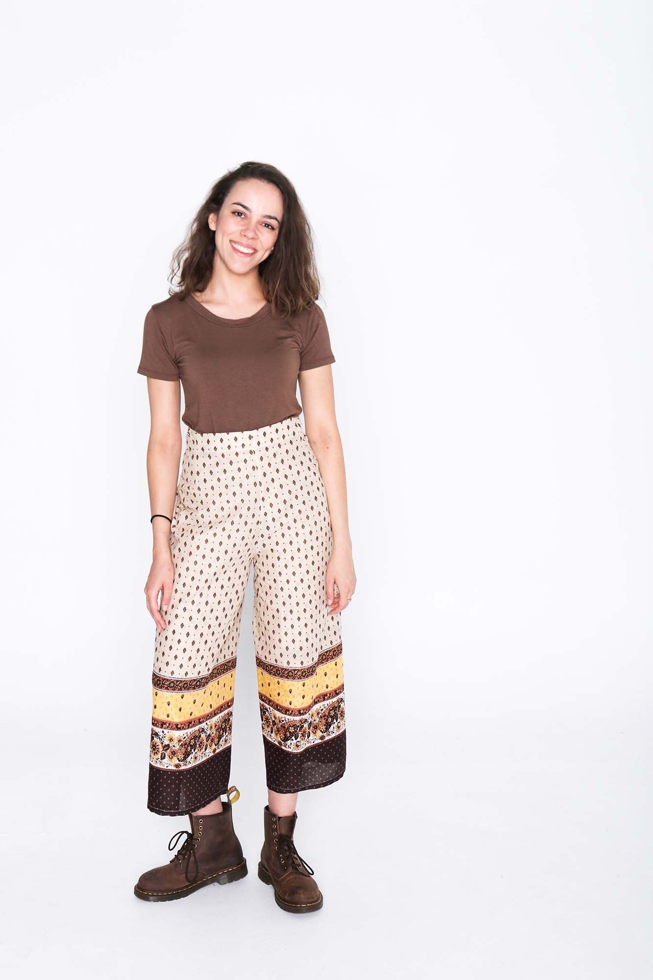 Retro border Wrap Pants