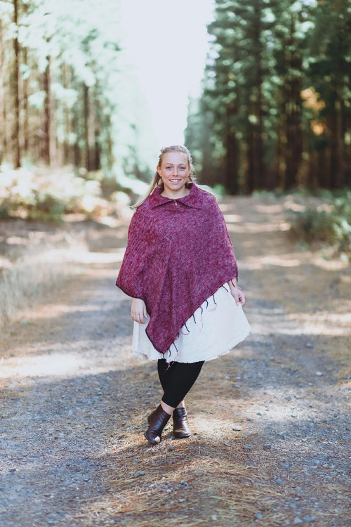Button Collar Poncho