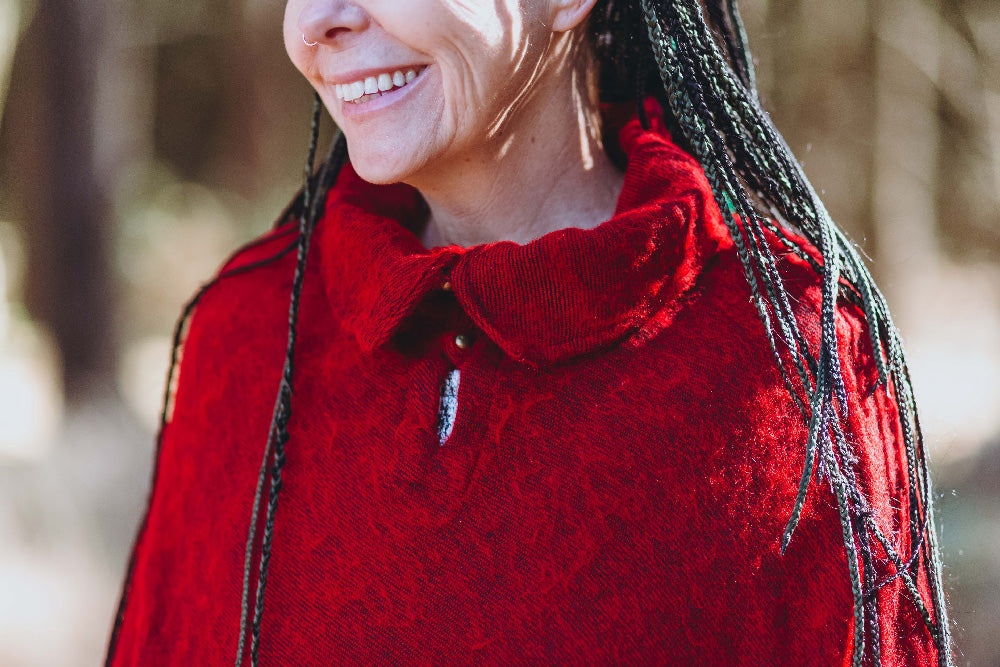 Button Collar Poncho