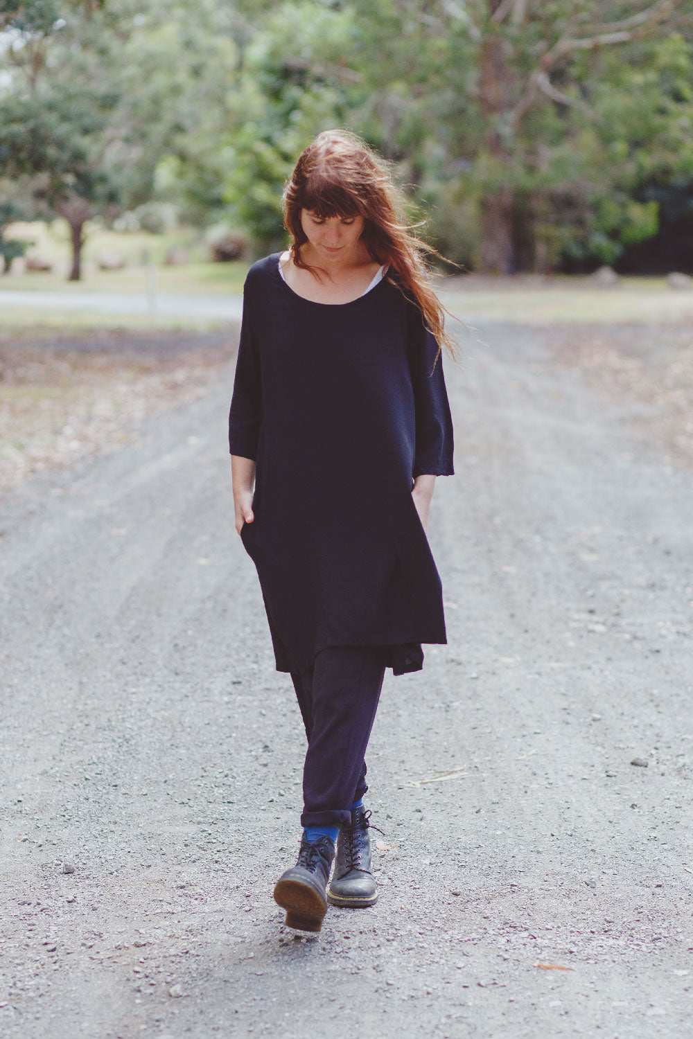 Socheat Pocket Dress With 3/4 Sleeve