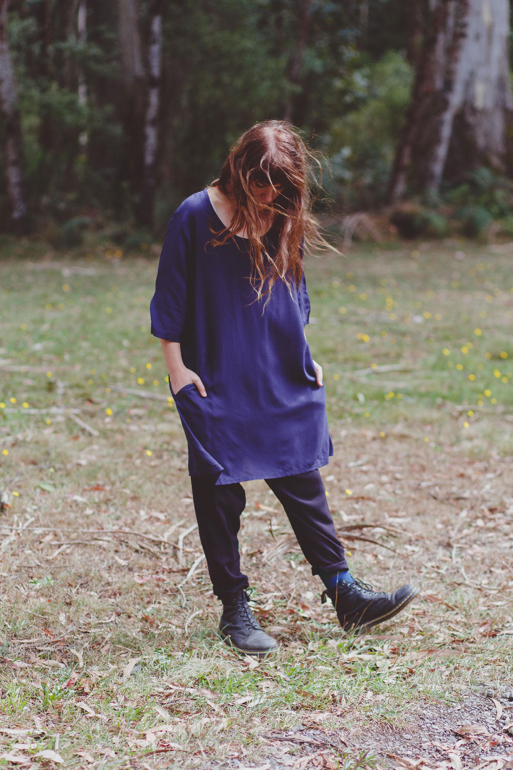 Socheat Pocket Dress With 3/4 Sleeve